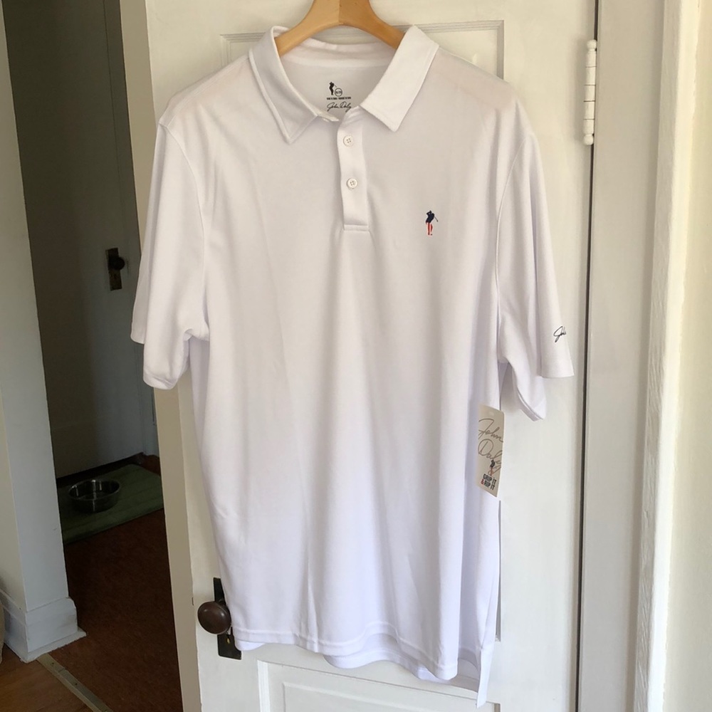 John Daly white polo shirt